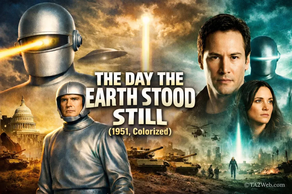 The Day the Earth Stood Still 1951 colorized sci-fi movie feature image